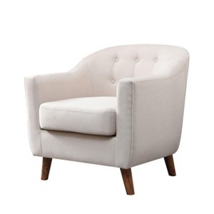 Belka Tufted Upholstered Accent Chair Almond Cream - miBasics, Brown Ivory