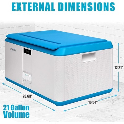SereneLife Light Blue and White Lockable Storage Box with Combination Lock