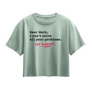 Girls' - Instant Message - Dear Math I Cant Solve All Your Problems Short Sleeve Boxy Graphic T-Shirt - 1 of 4
