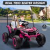 24V Kids Ride On Utv,2-Seater 4WD Electric Truck with Sun Shade, Remote Control, Led Lights, 4 Shock Absorbers - 3 of 4