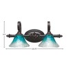 Toltec Lighting Elegante 2 - Light Vanity in  Dark Granite with 7" Teal Crystal Shade - 2 of 2