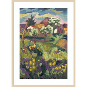 30"x41" Garden of my Childhood by Marta Martonfibenke Wood Framed Wall Art Print Brown - Amanti Art: Modern Acrylic Lithograph - 1 of 4