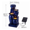 Teamson Home 28.74" 4-Tier Cascading Bowl Solar Powered Polyresin Waterfall Fountain Navy: Outdoor Garden Decor, Lit Feature - 3 of 4