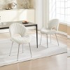 Set of 2 Modern Upholstered Dining Chairs With Curved Backrest and Metal Legs, Armless Dining Chairs for Dining Room or Kitchen-Panipeachy - 3 of 4