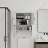 ORRD Bathroom Wall Cabinet with Towel Bar & Paper Holder, Over The Toilet Storage with Adjustable Shelf, White Medicine Cabinet for Bathroom - 3 of 4