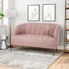 NicBex Small Modern Loveseat Sofa Upholstered Comfy Fabric 2 Seater Couch with Metal Legs for Living Room,Apartment - 2 of 4