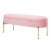 LumiSource 48" Chloe Storage Bench Velvet/Metal Gold/Blush Pink: Elegant Ottoman for Bedroom, Entryway Seating with Metal Frame - 4 of 4