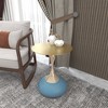 LeisureMod Wide End Table with Gold Stainless Steel Top Round Accent Table and Pedestal Base Modern End Table Savoy Series - 2 of 4