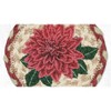 Earth Rugs Round Dahlia Coaster – 7" Braided Jute Mat with Hand-Stenciled Floral Design in Warm Burgundy and Natural Earth Tones - 3 of 3