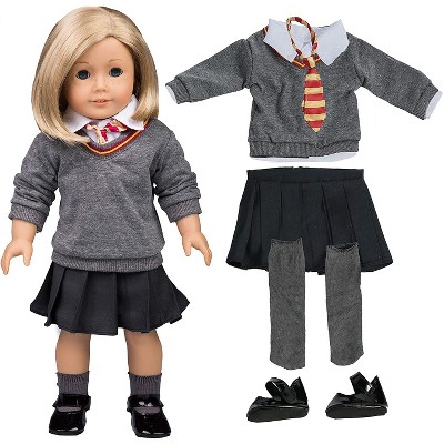 Dress Along Dolly Hermione Granger Harry Potter Outfit for American Girl Doll, 6 Pieces