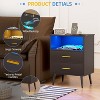 Vlsrka LED Night Stand with Charging Station, 3-Color Dimmable Lights, Modern Bedroom Bedside Table with Drawers, Open Shelf, Metal Legs - 2 of 3