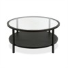 Metal Regtangular Mesh Shelf Black and Glass Coffee Table - Henn&Hart - 3 of 4