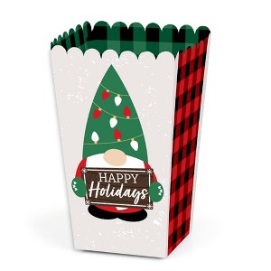 Big Dot of Happiness Red and Green Holiday Gnomes - Christmas Party Favor Popcorn Treat Boxes - Set of 12 - 1 of 4