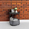 Simple Trending Small Bedside Table with Fabric Basket Ebony Black + Slate Gray - 2 of 4