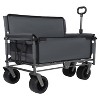 Vynxaria 3-in-1 Convertible Folding Wagon Cart ¨C 500lbs Heavy-Duty with Bench Seat for Camping, Beach, Garden - 2 of 4