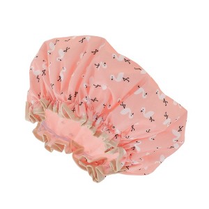 Unique Bargains Reusable Birds Pattern Shower Cap 1 Pc - 1 of 4