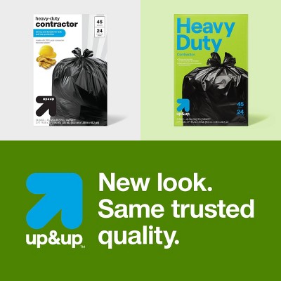 Heavy-Duty Contractor Flap-Tie Trash Bags - 45gal/24ct - up&up™: BPA-Free, Resin