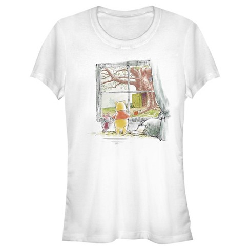 Juniors Womens Winnie the Pooh Window Watching T-Shirt - image 1 of 4