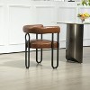 CAVINAS Modern Dining Chair with Soft Cushion and Unique Metal Back Design, Upholstered Accent Side Chair, Set of 2 - 3 of 4