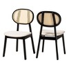 Baxton Studio 2pc Darrion Fabric and Wood Dining Chairs Cream/Black/Light Brown: Polyester Upholstery, Rubberwood Frame - 2 of 4