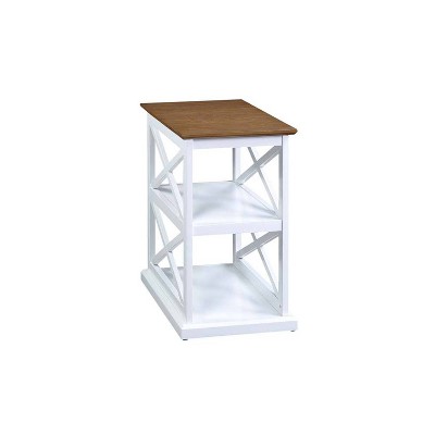 Oxford Deluxe 3 Tier End Table Driftwood Top/White - Breighton Home