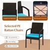 Tangkula 7- Piece Patio Dining Furniture Set Acacia Wood and Wicker Dining Table Armchairs Navy/Red/White/Turquoise - 3 of 4
