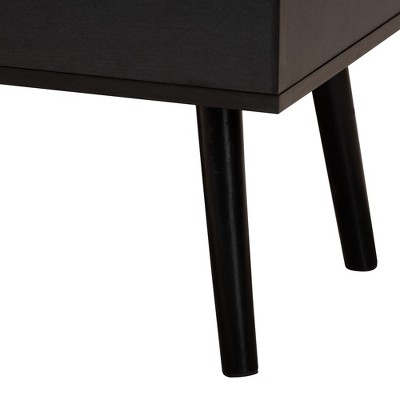Roden Modern Two-Tone Black and Espresso Rectangular Wood Coffee Table with Lift-Top Storage