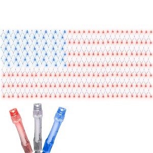 Novelty Lights 416 LED USA Net Lights - 7ft x 3.5ft Patriotic Red, White & Blue Decorative Lights for Outdoor & Indoor Use - 1 of 4