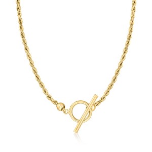 Ross-Simons 2.2mm 10kt Yellow Gold Rope Chain Toggle Necklace - 1 of 4