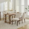 Velvet Tufted Dining Chairs Set of 2, Wingback Dining Chair with Solid Wood Handles & Curved Legs - ModernLuxe - 3 of 4