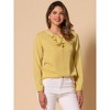 Allegra K Women's 1950s Vintage Ruffle Neck Long Sleeve Dots Chiffon Blouse - 3 of 4