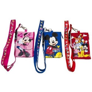 3 X Disney Mickey Minnie & Friends Lanyard with ID Badge Holder Wallet Coin Purse Ticket Key Chain - 1 of 3
