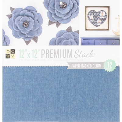 DCWV Single-Sided Specialty Stack 12"X12" 12/Pkg-Paper Backed Denim Fabric