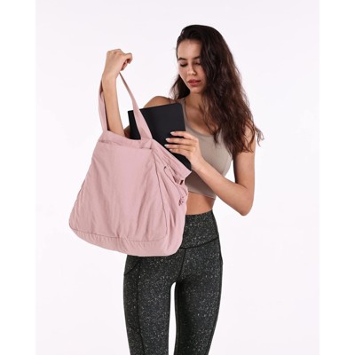 FATMOON Side-Cinched Weekender Shopper Tote Bag, Large Yoga Tote Bag for Women, Shoulder Gym Tote, Nurse Essential for Work