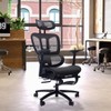 TinyHomie Adjustable Ergonomic Black Mesh Office Chair with Headrest and Footrest, Conference Computer Desk Chair - 2 of 4