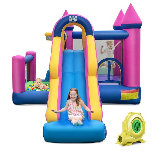 Infans Kids Inflatable Bounce Castle 7-in-1 Jumping House W/ Long Slide ...