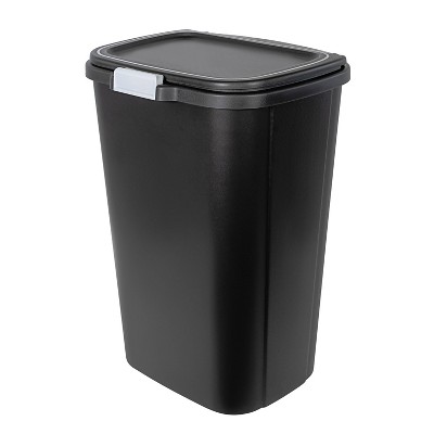 Glad 20 Gallon Trash Can - Plastic Kitchen Waste Bin with Odor Protection  of Lid - Hands Free with Step On Foot Pedal and Garbage Bag Rings, Black