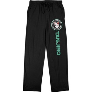 Demon Slayer Corps Tanjiro Quick Turn Men's Black Sleep Pajama Pants - 1 of 3