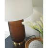 Signature Design by Ashley Farberman Glass Table Lamp, Amber and Gold Finish, 27" Height, Drum Shade - 4 of 4