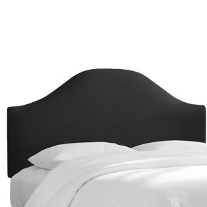 Custom Upholstered Curved Headboard - Linen Black - Twin - Skyline Furniture