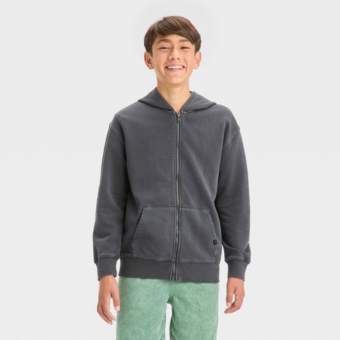 Boys' 2pk Fleece Zip-up Hoodie - Cat & Jack™ Black L : Target