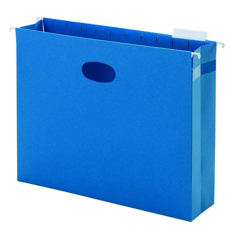 Smead Hanging File Pocket with Tab, 3" Expansion, 1/5-Cut Adjustable Tab, Letter Size, Sky Blue, 25 per Box (64270), 2 of 5