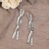 SOHI Women's Silver Twisted Drop Earrings - 2 of 3