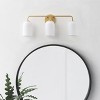Modern 3-Light Gold Vanity Light, Frosted Glass Bathroom Wall Fixture for Mirror, Powder Room, Dressing - 3 of 4