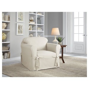 Natural Relaxed Fit Duck Furniture Chair Slipcover - Serta