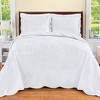 Collections Etc Demi Oversized Textured Medallion Design Scalloped Edge Bedspread - 2 of 3