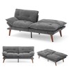 70" Chenille Futon, Convertible Loveseat Sleeper Sofa with Adjustable Backrest and Armrest for Small Spaces and Living Rooms - 3 of 4