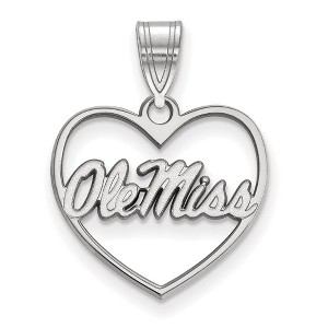 Black Bow Jewelry Sterling Silver Mississippi Rebels NCAA Pendant - 1 of 3