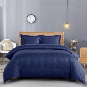 Egyptian Linens Duvet Cover Set Stripe 600 Thread Count - 1 of 4