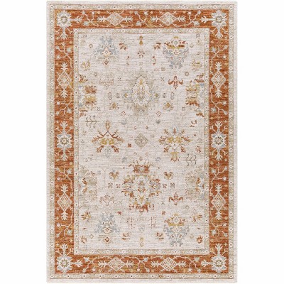 Hauteloom Tsawsen Rust Bordered Oushak Rug